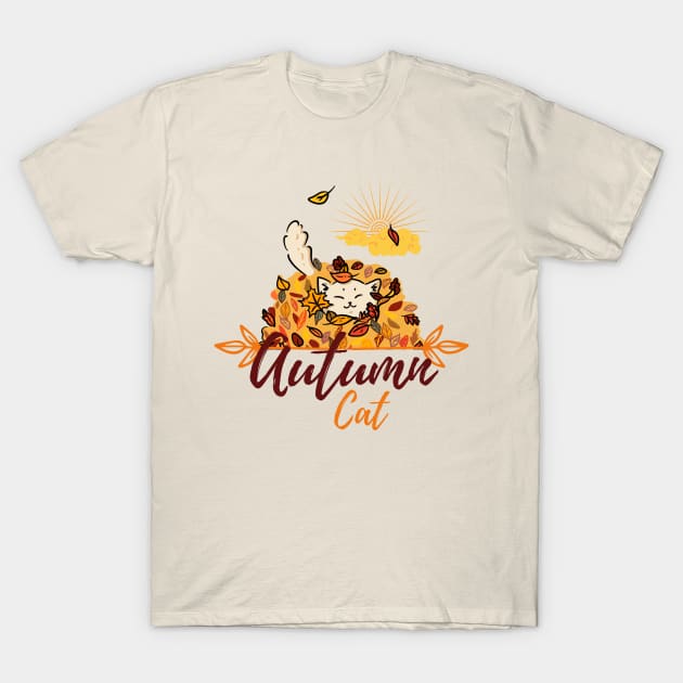 Autumn cat Vibes T-Shirt by NICHE&NICHE